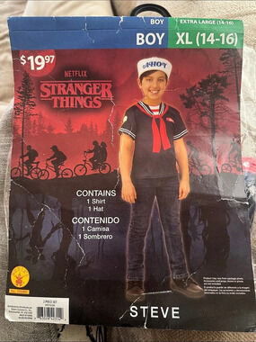 Stranger Things Steve costume set Boys XL (14-16) NWT Costume Set